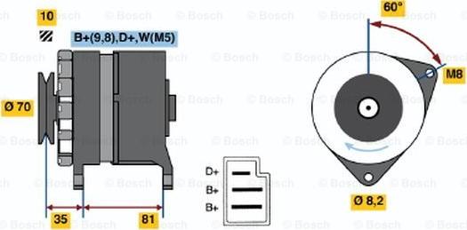 BOSCH 0 986 033 850 - Alternator autospares.lv