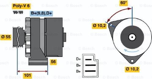 BOSCH 0 986 033 730 - Alternator autospares.lv