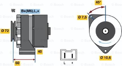 BOSCH 0 986 032 061 - Alternator autospares.lv