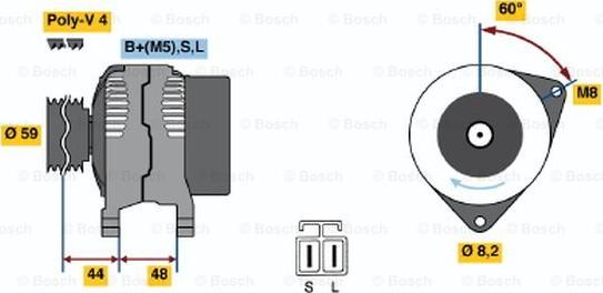 BOSCH 0 986 037 981 - Alternator autospares.lv