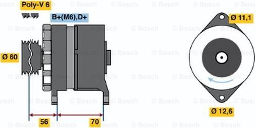 BOSCH 0 986 037 140 - Alternator autospares.lv