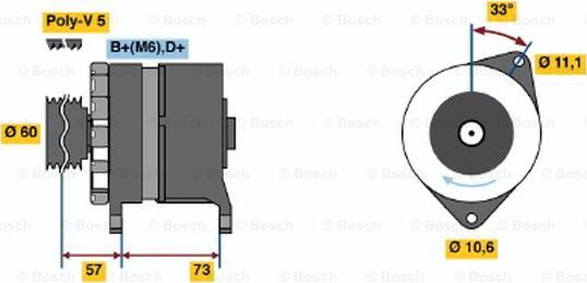 BOSCH 0 986 037 170 - Alternator autospares.lv