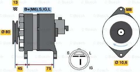 BOSCH 0 986 037 831 - Alternator autospares.lv