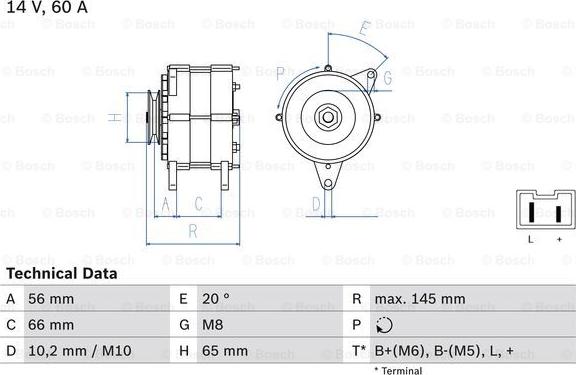 BOSCH 0 986 037 321 - Alternator autospares.lv