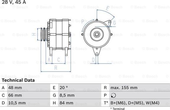 BOSCH 0 986 037 221 - Alternator autospares.lv