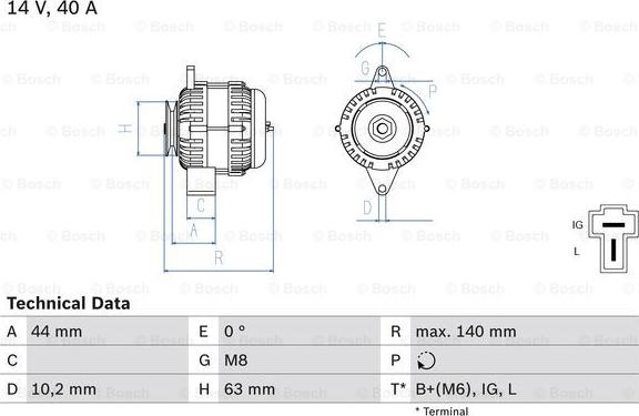 BOSCH 0 986 037 271 - Alternator autospares.lv