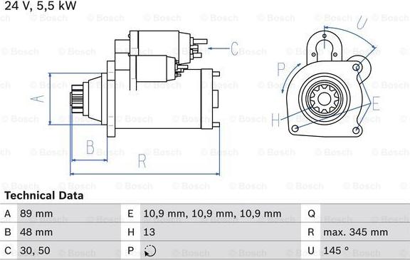 BOSCH 0 986 024 670 - Starter autospares.lv