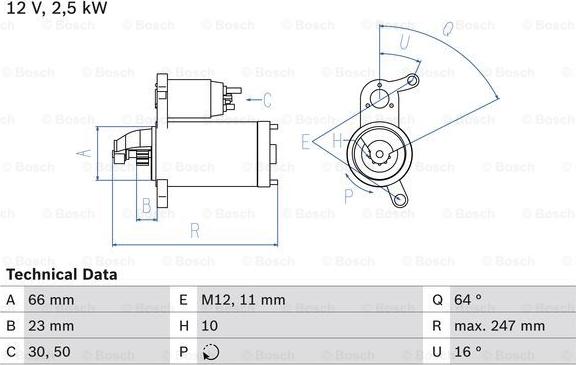 BOSCH 0 986 024 040 - Starter autospares.lv