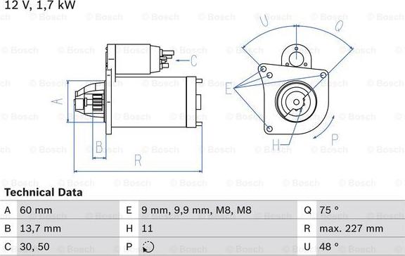 BOSCH 0 986 024 060 - Starter autospares.lv