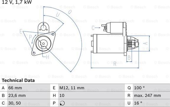 BOSCH 0 986 024 030 - Starter autospares.lv