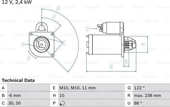 BOSCH 0 986 024 220 - Starter autospares.lv