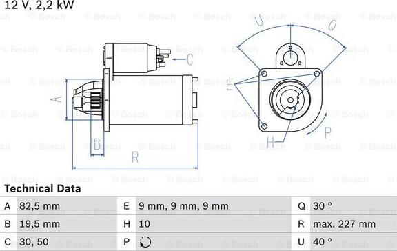 BOSCH 0 986 024 750 - Starter autospares.lv