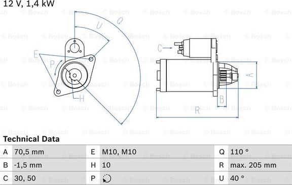 BOSCH 0 986 025 960 - Starter autospares.lv