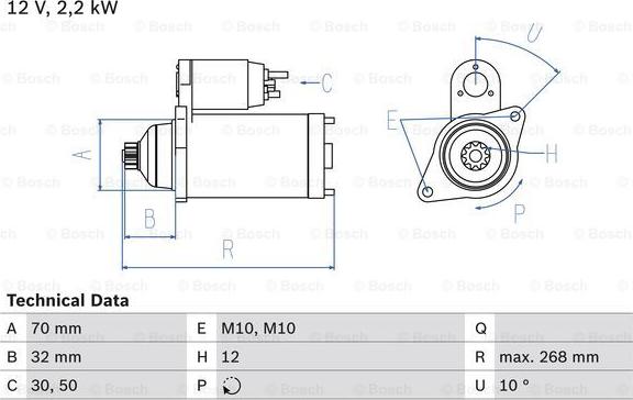 BOSCH 0 986 025 540 - Starter autospares.lv