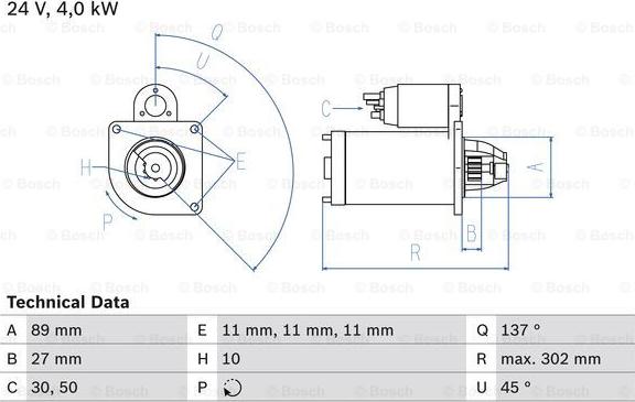 BOSCH 0 986 025 530 - Starter autospares.lv