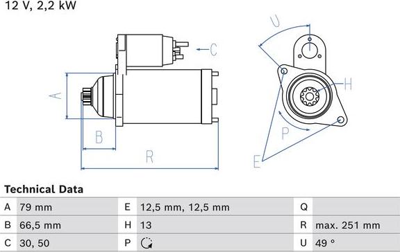 BOSCH 0 986 026 340 - Starter autospares.lv