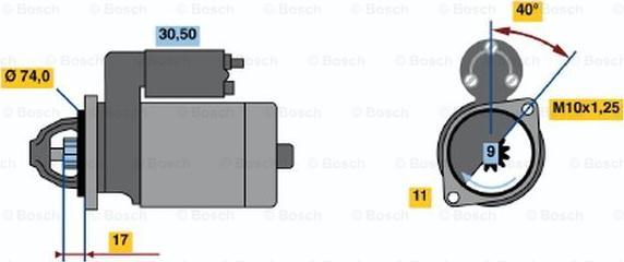 BOSCH 0 986 020 541 - Starter autospares.lv