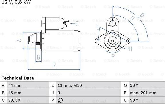 BOSCH 0 986 020 551 - Starter autospares.lv