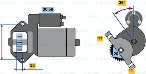 BOSCH 0 986 020 511 - Starter autospares.lv