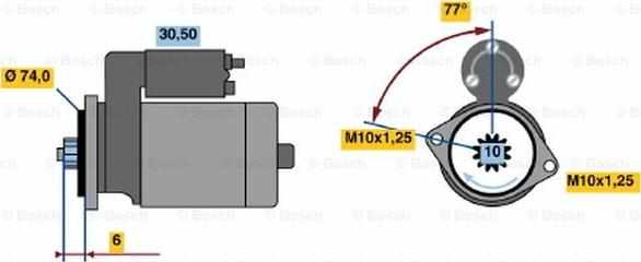 BOSCH 0 986 020 581 - Starter autospares.lv