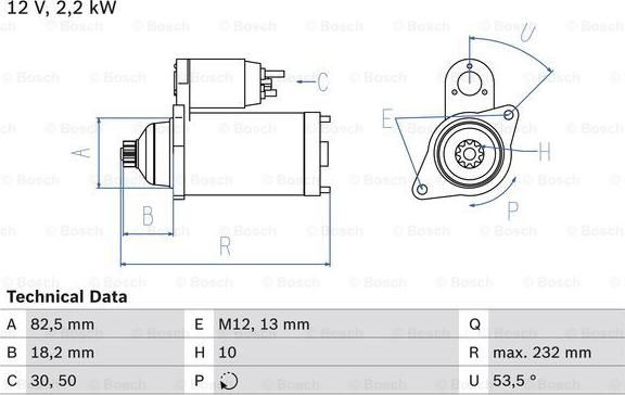 BOSCH 0 986 020 601 - Starter autospares.lv