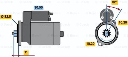 BOSCH 0 986 020 681 - Starter autospares.lv