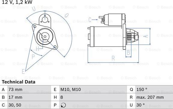 BOSCH 0 986 020 041 - Starter autospares.lv