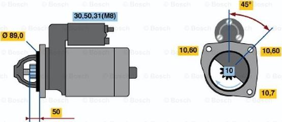 BOSCH 0 986 020 051 - Starter autospares.lv