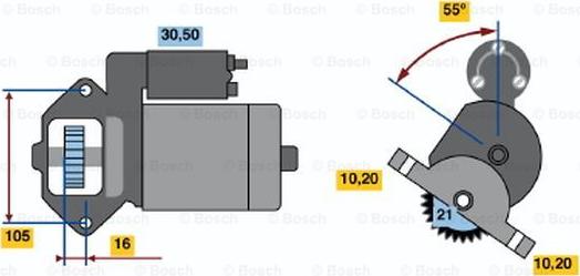 BOSCH 0 986 020 801 - Starter autospares.lv