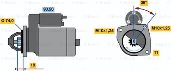 BOSCH 0 986 020 731 - Starter autospares.lv