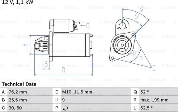 BOSCH 0 986 021 500 - Starter autospares.lv