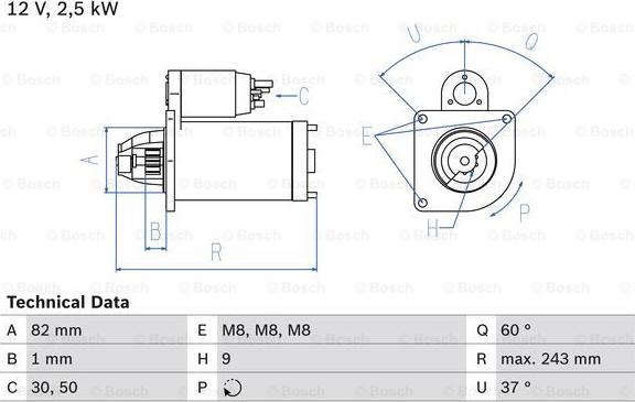 BOSCH 0 986 021 640 - Starter autospares.lv