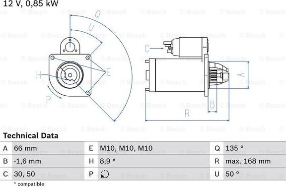 BOSCH 0 986 021 051 - Starter autospares.lv