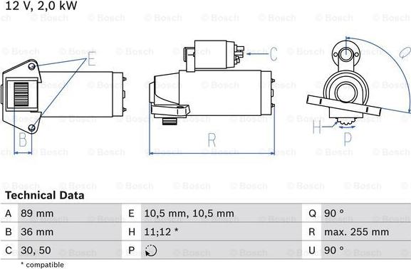 BOSCH 0 986 021 810 - Starter autospares.lv