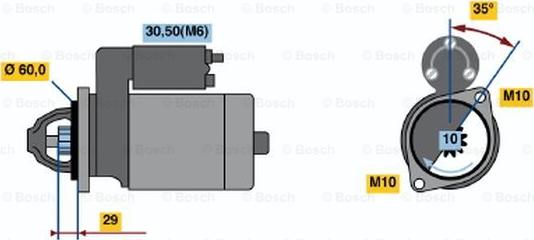 BOSCH 0 986 021 300 - Starter autospares.lv