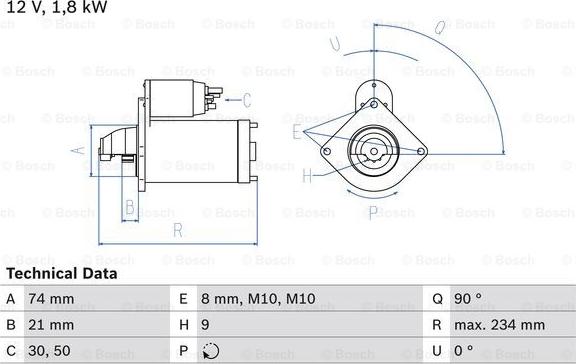 BOSCH 0 986 021 230 - Starter autospares.lv