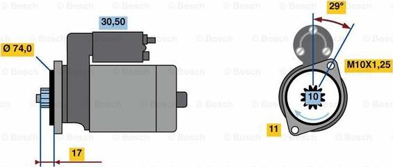 BOSCH 0 986 023 970 - Starter autospares.lv