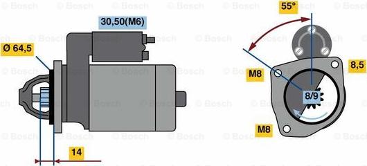 BOSCH 0 986 023 650 - Starter autospares.lv