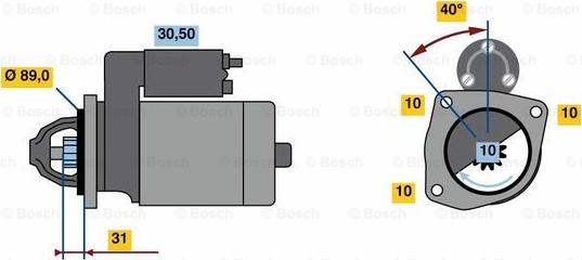 BOSCH 0 986 023 190 - Starter autospares.lv