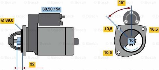 BOSCH 0 986 023 820 - Starter autospares.lv