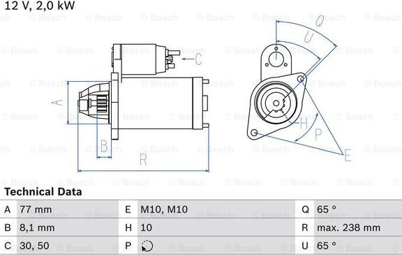 BOSCH 0 986 023 340 - Starter autospares.lv