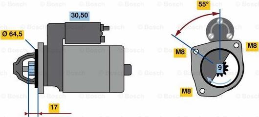 BOSCH 0 986 023 740 - Starter autospares.lv