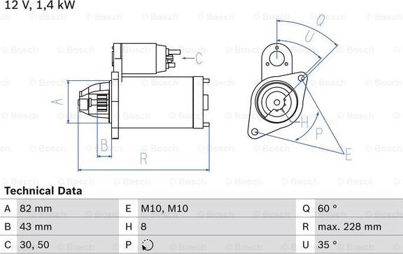 BOSCH 0 986 022 960 - Starter autospares.lv