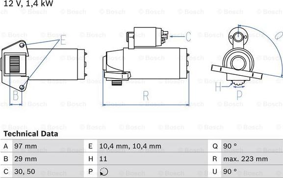 BOSCH 0 986 022 850 - Starter autospares.lv