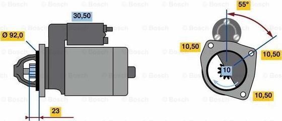 BOSCH 0 986 022 750 - Starter autospares.lv