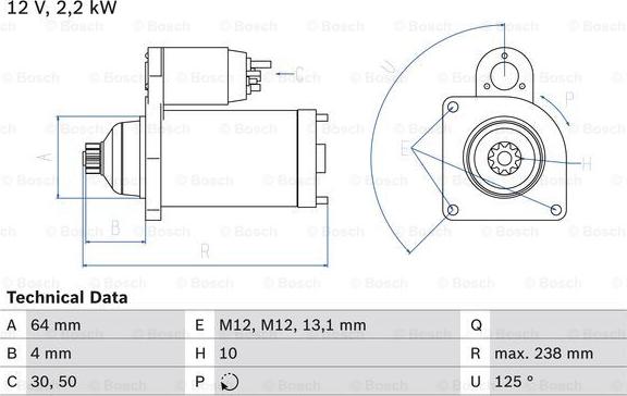 BOSCH 0 986 022 770 - Starter autospares.lv