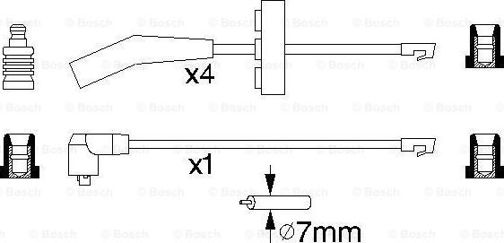 BOSCH 0 986 356 835 - Ignition Cable Kit autospares.lv