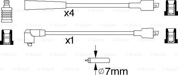 BOSCH 0 986 356 875 - Ignition Cable Kit autospares.lv