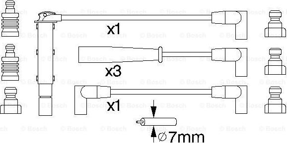 BOSCH 0 986 356 740 - Ignition Cable Kit autospares.lv