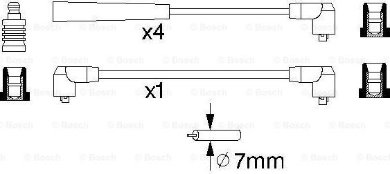 BOSCH 0 986 356 758 - Ignition Cable Kit autospares.lv